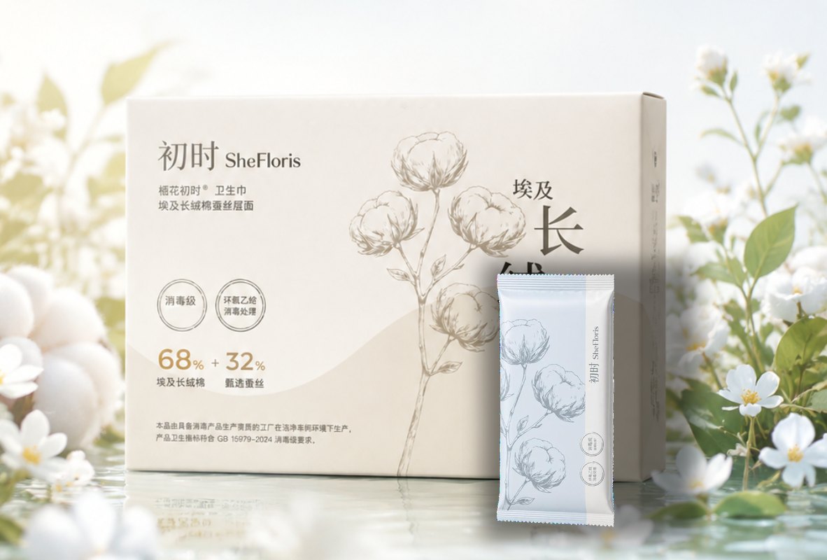 栖花初时夜用卫生巾 盒装与独立包装